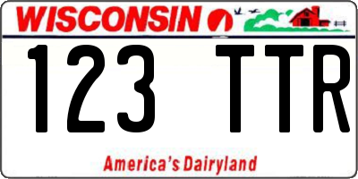 WI license plate 123TTR