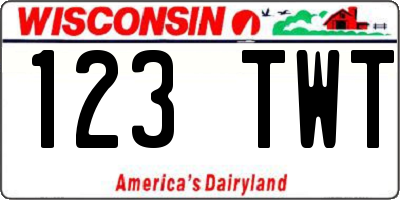 WI license plate 123TWT