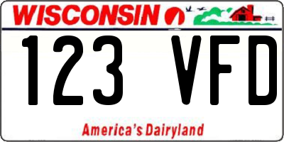 WI license plate 123VFD
