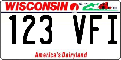 WI license plate 123VFI