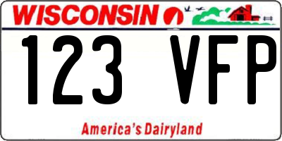 WI license plate 123VFP