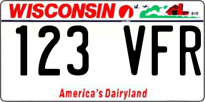 WI license plate 123VFR