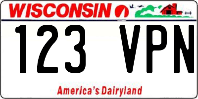 WI license plate 123VPN