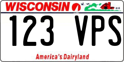 WI license plate 123VPS