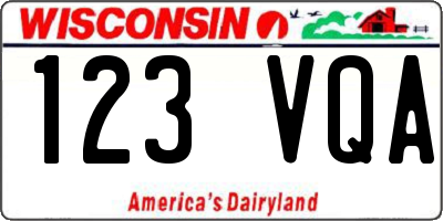 WI license plate 123VQA