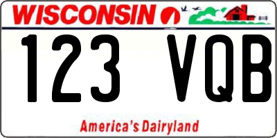 WI license plate 123VQB