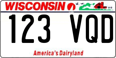 WI license plate 123VQD