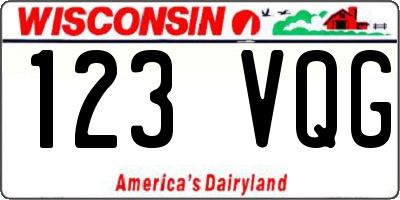 WI license plate 123VQG