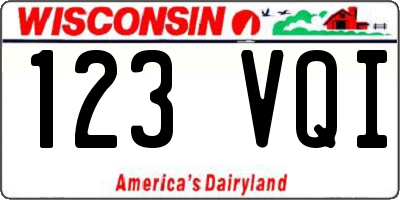 WI license plate 123VQI