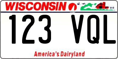WI license plate 123VQL