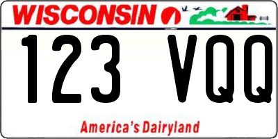 WI license plate 123VQQ