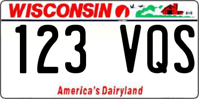 WI license plate 123VQS