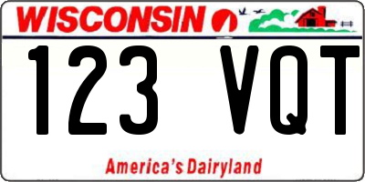 WI license plate 123VQT