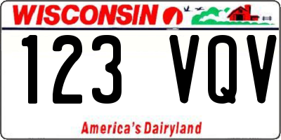 WI license plate 123VQV