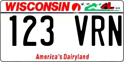 WI license plate 123VRN