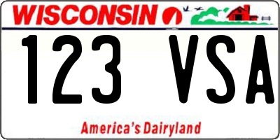 WI license plate 123VSA