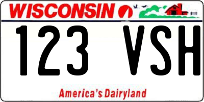 WI license plate 123VSH