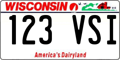 WI license plate 123VSI