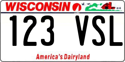 WI license plate 123VSL