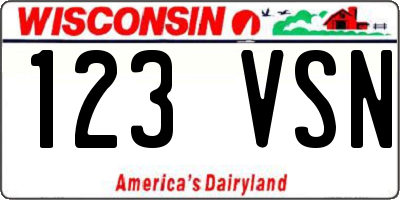 WI license plate 123VSN