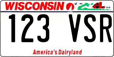 WI license plate 123VSR