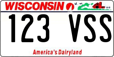 WI license plate 123VSS