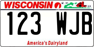WI license plate 123WJB