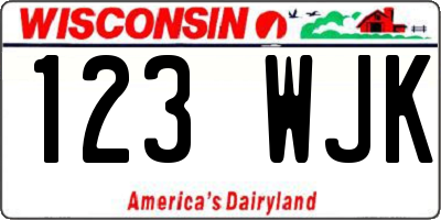 WI license plate 123WJK