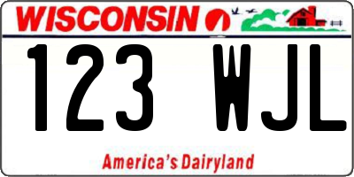 WI license plate 123WJL