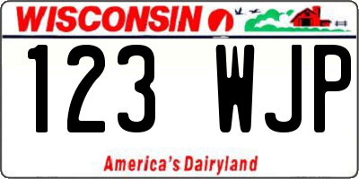 WI license plate 123WJP