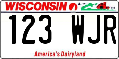 WI license plate 123WJR