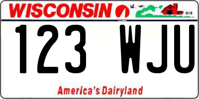 WI license plate 123WJU