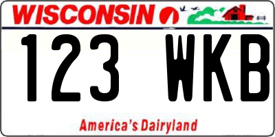WI license plate 123WKB