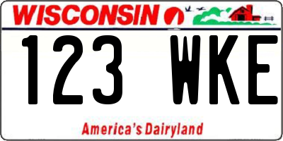 WI license plate 123WKE