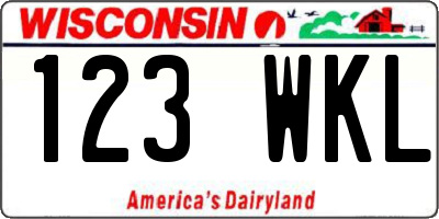 WI license plate 123WKL