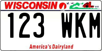 WI license plate 123WKM