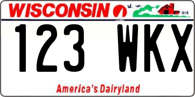 WI license plate 123WKX