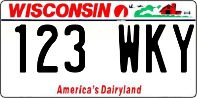 WI license plate 123WKY