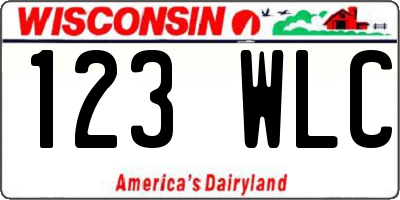 WI license plate 123WLC