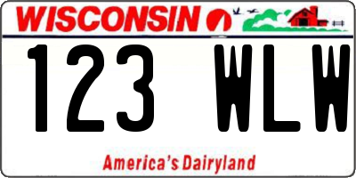 WI license plate 123WLW