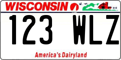 WI license plate 123WLZ