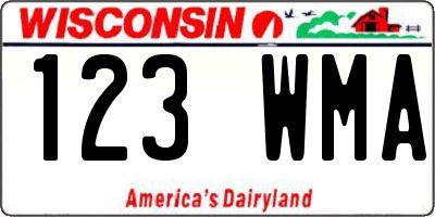 WI license plate 123WMA