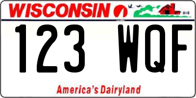 WI license plate 123WQF