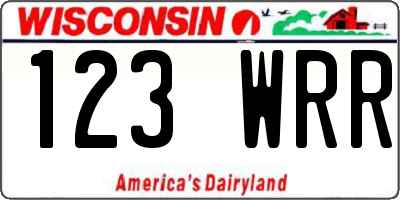 WI license plate 123WRR