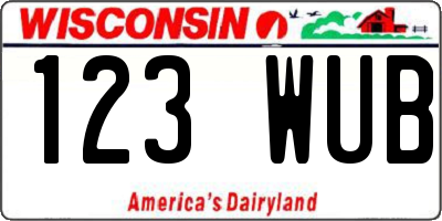 WI license plate 123WUB