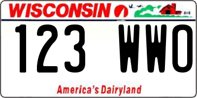 WI license plate 123WWO