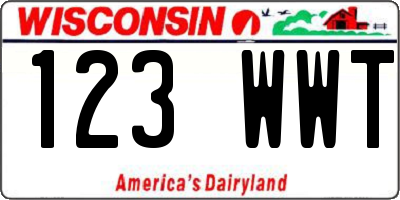 WI license plate 123WWT