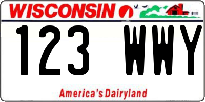 WI license plate 123WWY