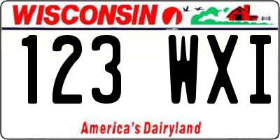 WI license plate 123WXI