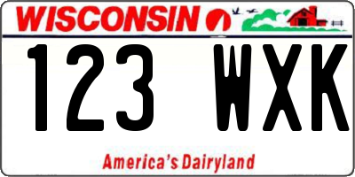 WI license plate 123WXK